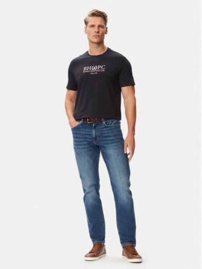 Beverly Hills Polo Club T-Shirt P-SS26M-TS2450043NVY Granatowy Regular Fit