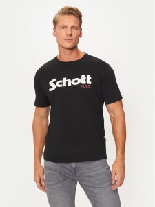 Schott NYC T-Shirt TSLOGO Czarny Regular Fit