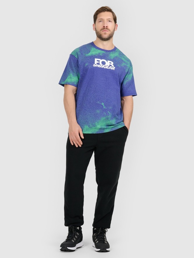 4F T-shirt loose z nadrukiem męski - fioletowy XL