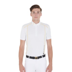 Męska koszulka polo slim fit z technicznej tkaniny z lamówką