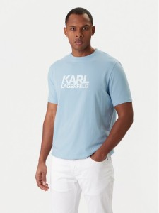 KARL LAGERFELD T-Shirt 755780 561235 Błękitny Regular Fit