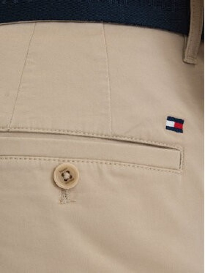 Tommy Hilfiger Komplet szorty i pasek Denton MW0MW42349 Beżowy jasny Slim Fit