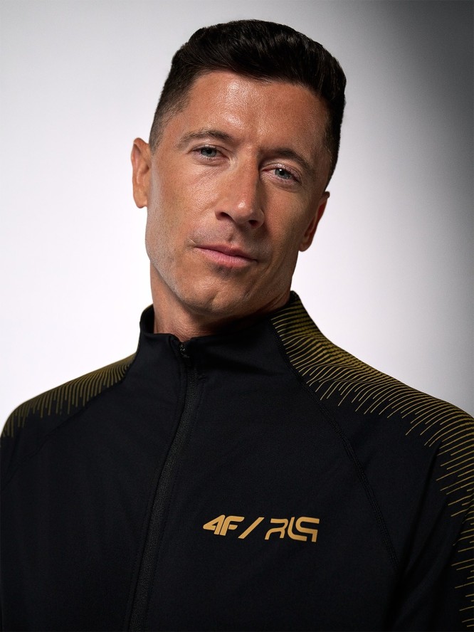 4F Bluza treningowa regular bez kaptura męska 4F x Robert Lewandowski - czarna S