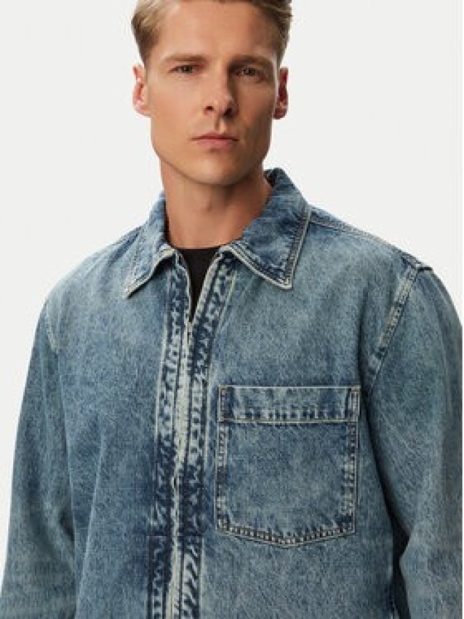 BOSS Kurtka jeansowa Luney BO 50566465 Niebieski Regular Fit