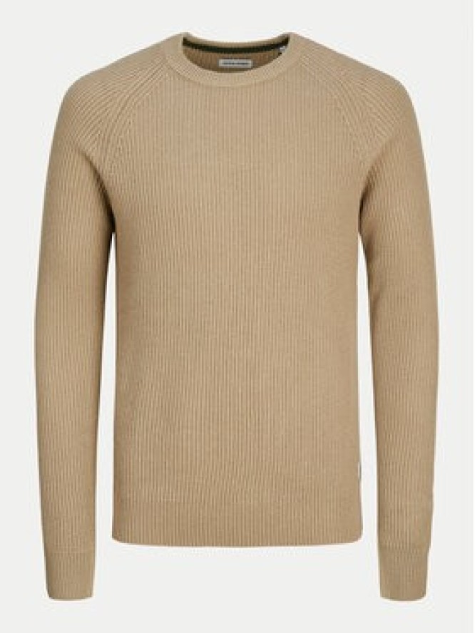 Jack & Jones Sweter Pannel 12258471 Beżowy Regular Fit