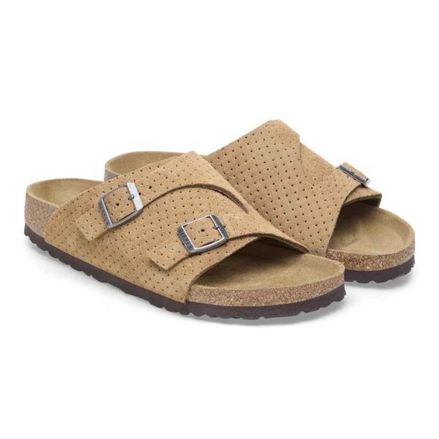 BIRKENSTOCK ZÜRICH LEVE DOTTED NEW BEIGE Klapki męskie