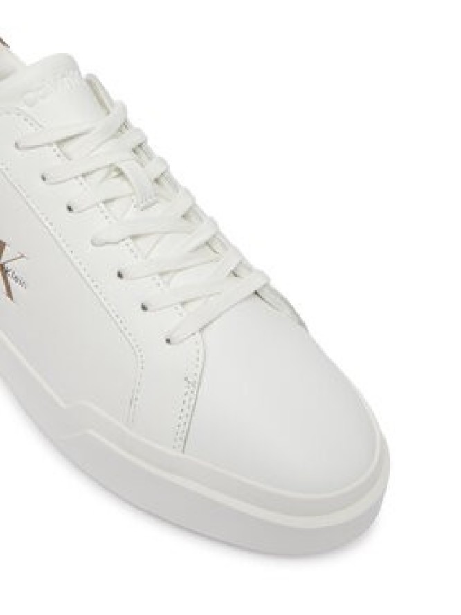 Calvin Klein Sneakersy Chunky Cupsole Laceup Lth YM0YM01344 Biały