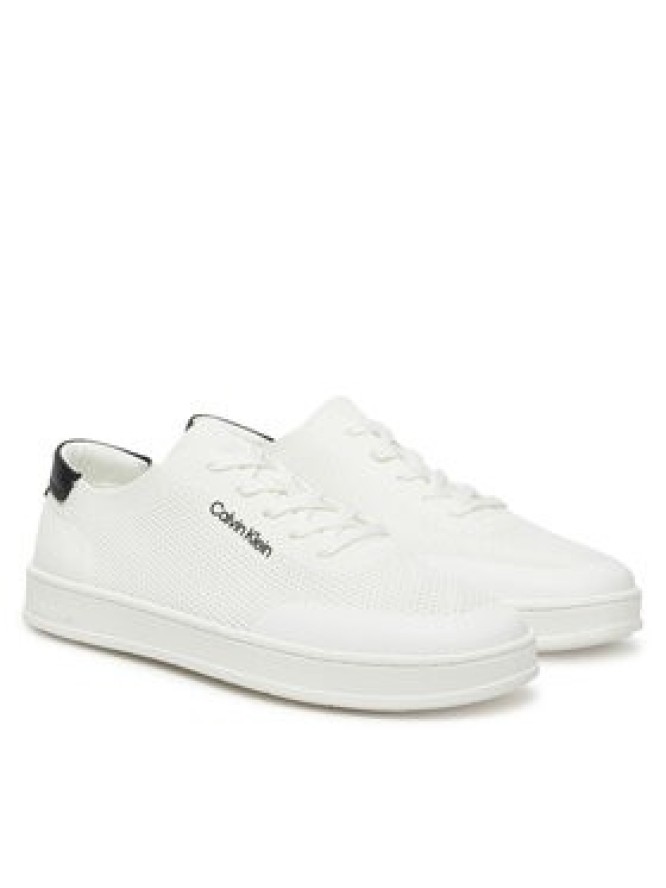 Calvin Klein Sneakersy Low Top Lace Up Knit HM0HM01726 Biały
