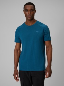 4F Koszulka trekkingowa z wełną merino męska - turkusowa L