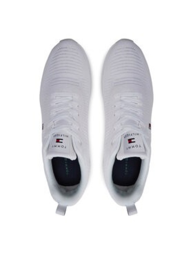 Tommy Hilfiger Sneakersy Corporate Knit Rib Runner FM0FM02838 Biały