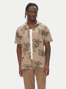 Lindbergh Koszula 30-203705 Beżowy Regular Fit