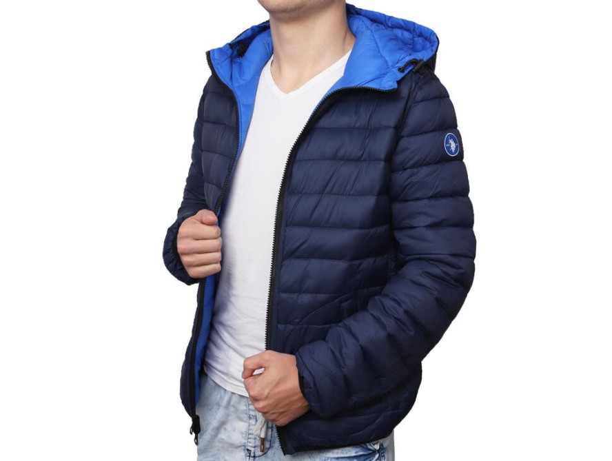 Kurtka męska dwustronna z kapturem U.S POLO