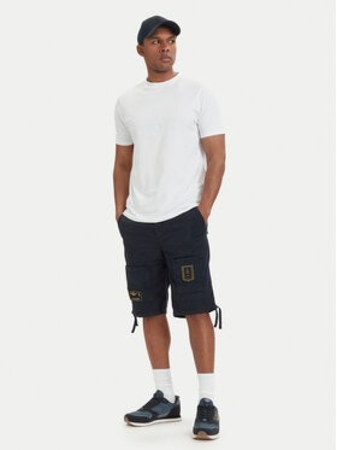 Aeronautica Militare Szorty materiałowe 261BE0041UCT01122 Granatowy Regular Fit