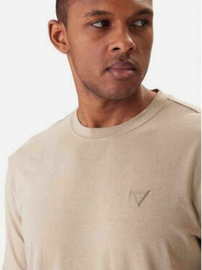Guess T-Shirt Z2YI12 JR06K Beżowy Regular Fit