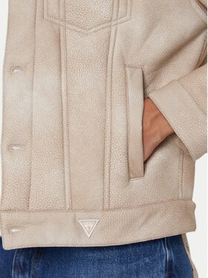 Guess Kurtka z imitacji skóry M5BL0I W2500 Beżowy Regular Fit