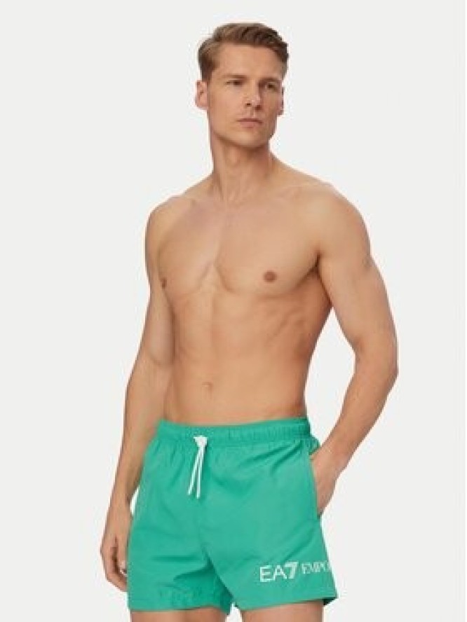 EA7 Emporio Armani Szorty kąpielowe 7M002000 AF13049 M7184 Zielony Regular Fit