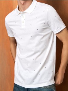 Koszulka polo ze wzorem - biały