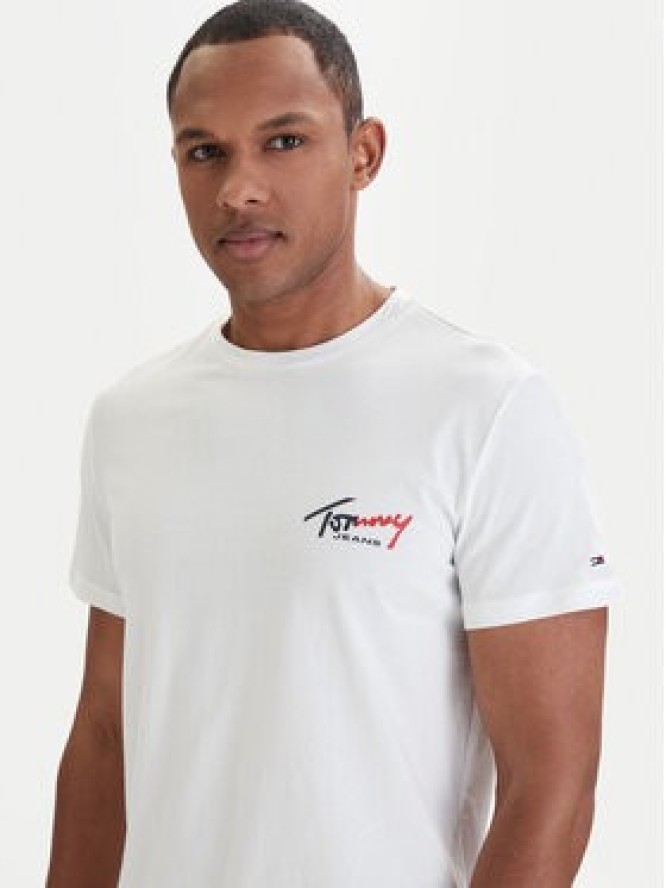 Tommy Jeans T-Shirt DM0DM22538 Biały Slim Fit