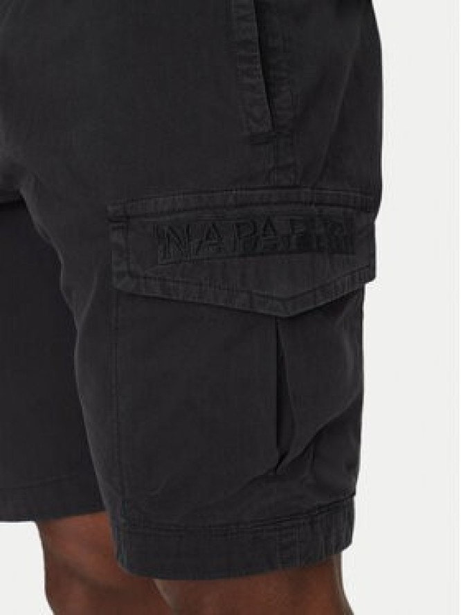 Napapijri Szorty materiałowe N-Deline NP0A4HOT Czarny Regular Fit