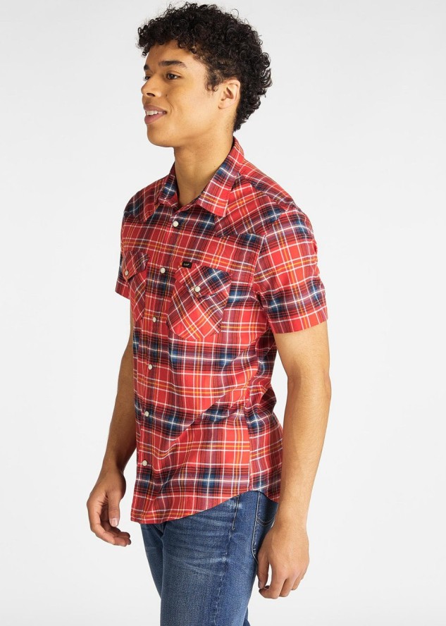 KOSZULA MĘSKA LEE SS WESTERN POPPY RED L640DKNH 112115270