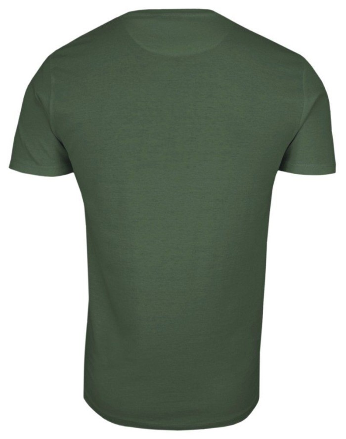 Zielony Bawełniany T-Shirt Męski Bez Nadruku -Brave Soul- Oliwkowa Koszulka, Krótki Rękaw, Basic