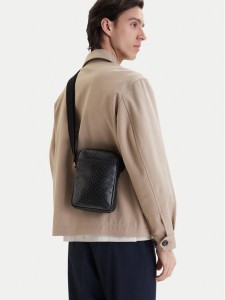 Calvin Klein Saszetka Emblem Aop Coated Slim Reporter LV04D3334G Czarny