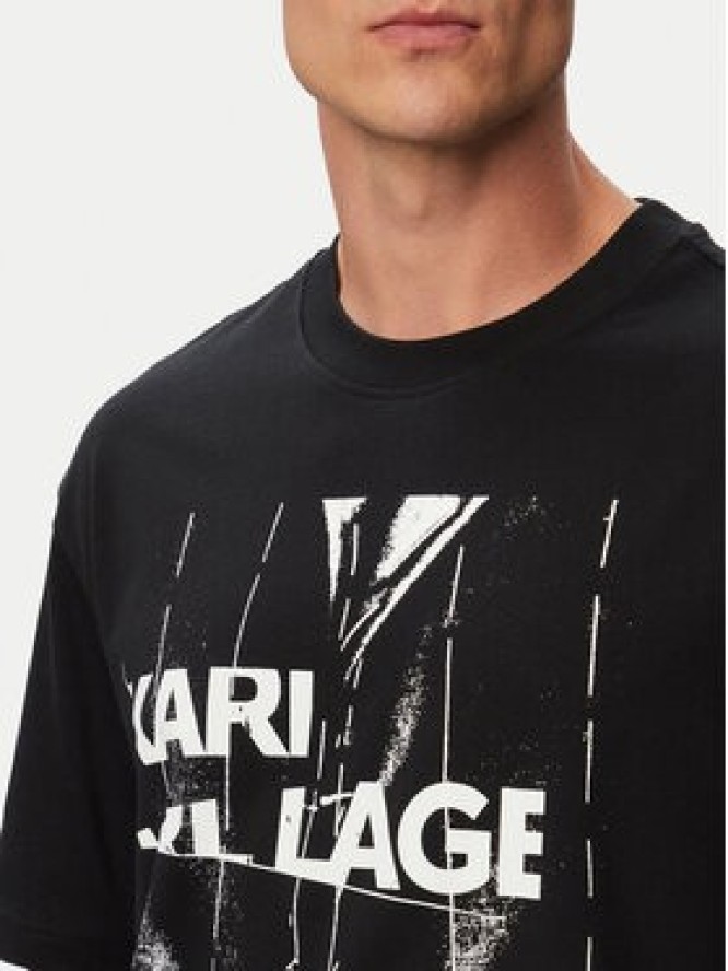 Karl Lagerfeld Jeans T-Shirt B3M17034 Czarny Relaxed Fit