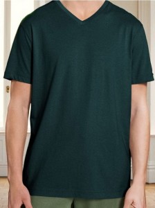 Koszulka z dekoltem w serek - zielony