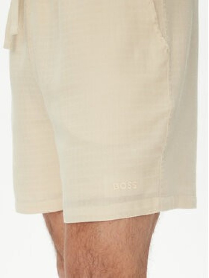 BOSS Szorty materiałowe 50540134 Écru Regular Fit