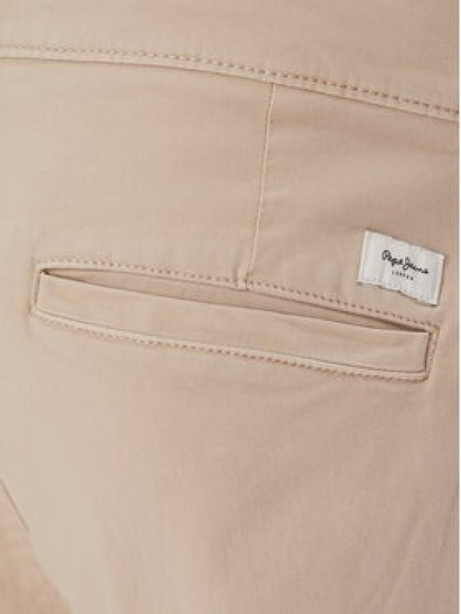 Pepe Jeans Spodnie materiałowe PM211907 Beżowy Slim Fit