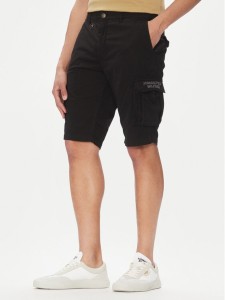 Aeronautica Militare Szorty materiałowe 251BE066CT1122 Czarny Regular Fit