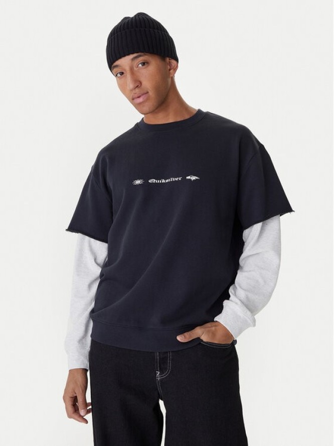 Quiksilver Bluza Openbar Crew EQYFT05154 Czarny Oversize