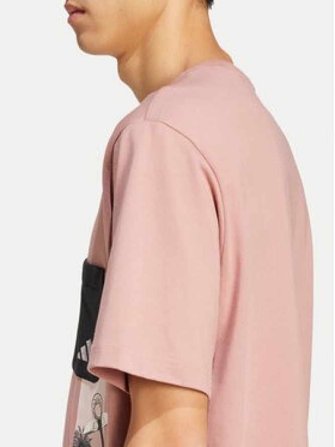 adidas T-Shirt Lens Elevated Pocket Graphic JJ3927 Różowy Loose Fit