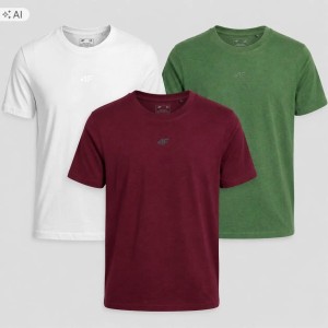 T-SHIRT MĘSKI 4F KOMPLET KOSZULEK 3 SZT KOLEKCJA LIMITOWANA M3947 SS26