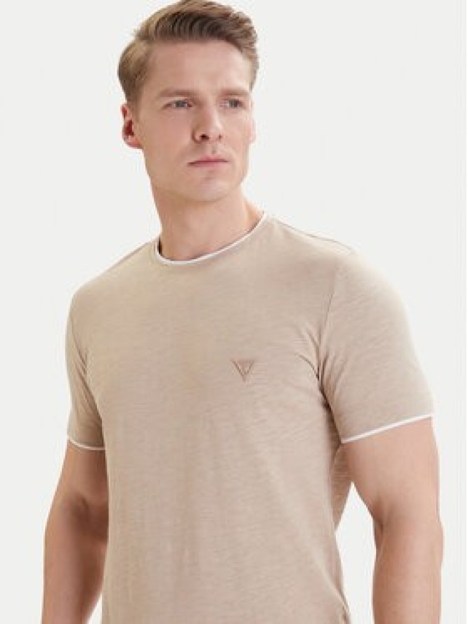 Guess T-Shirt F6GI06 K6XN4 Beżowy Slim Fit