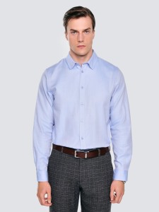 Koszula męska slim bawełniana błękitna Guberno 400
