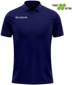 Givova Polo Cotone Piquet niebieskie - klasyczne polo z bawełny 100%
