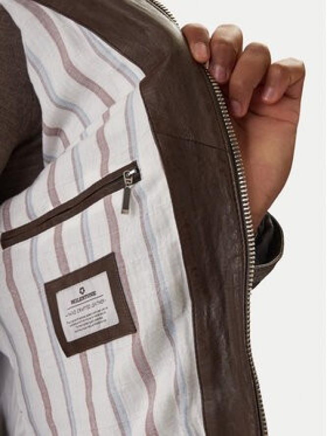 Milestone Kurtka skórzana Oliverio 611099 60770 Brązowy Regular Fit