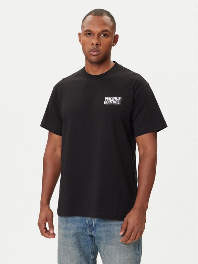 Versace Jeans Couture T-Shirt 79GAHP10 CJ01P Czarny Regular Fit