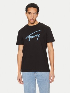 Tommy Jeans T-Shirt Signature DM0DM21109 Czarny Regular Fit
