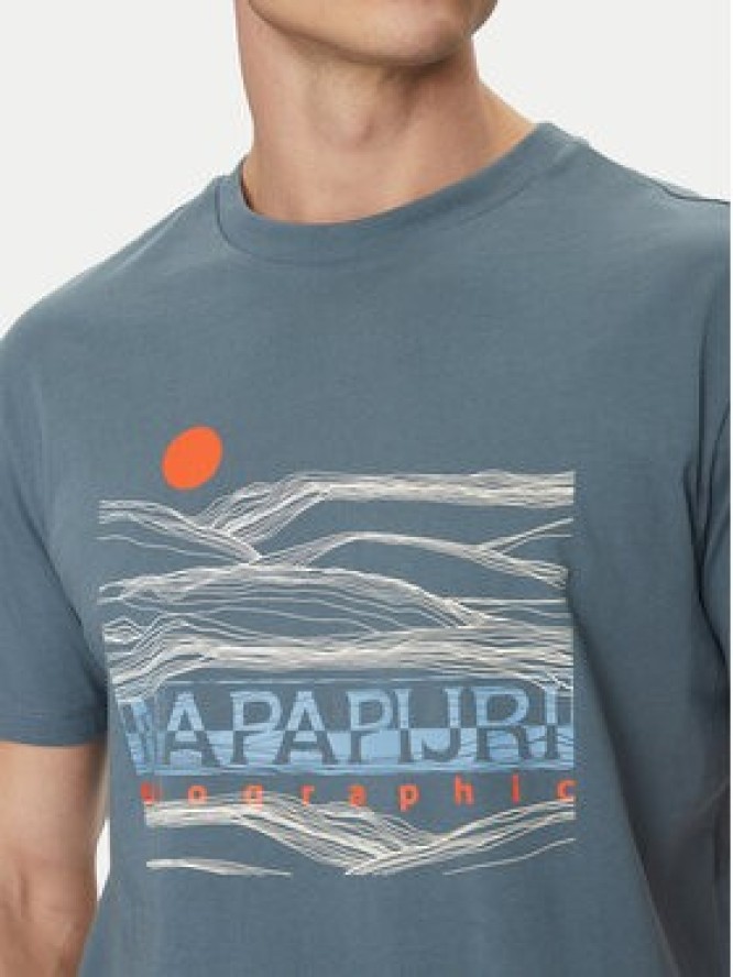 Napapijri T-Shirt S-Buti NP0A4INM Niebieski Regular Fit