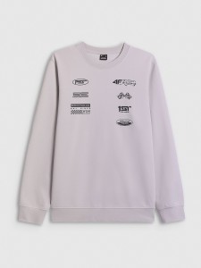 4F Bluza dresowa regular bez kaptura męska - szara XXL
