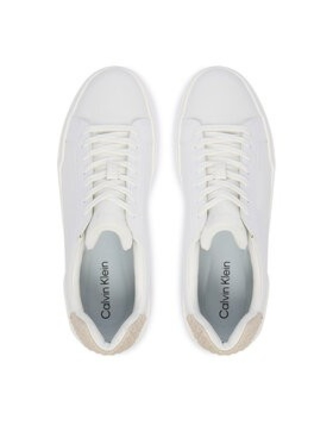 Calvin Klein Sneakersy Chunky Cupsole Laceup Lth Bt Aop HM0HM02070 Biały