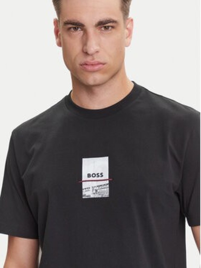 BOSS T-Shirt Photoprint 50545869 Czarny Relaxed Fit
