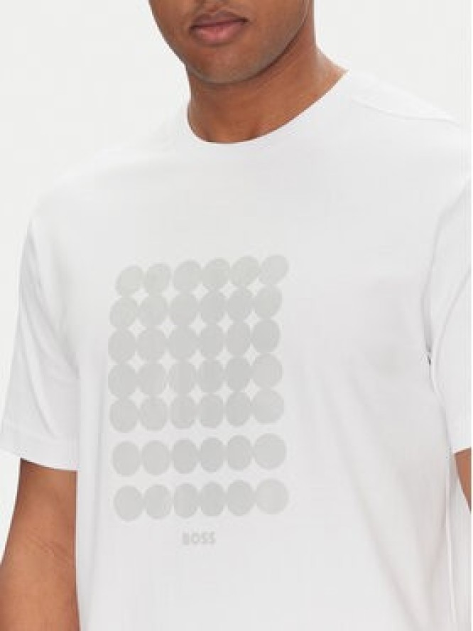 BOSS T-Shirt Tee Print Striped C 50537845 Biały Relaxed Fit