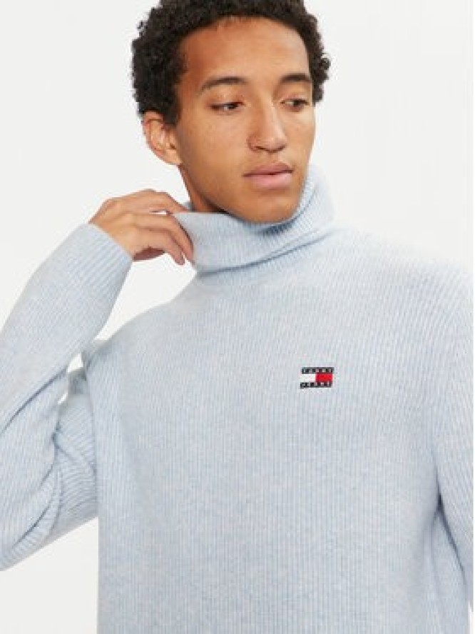 Tommy Jeans Golf DM0DM20602 Błękitny Slim Fit