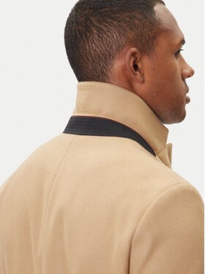 HUGO Płaszcz wełniany Migor2541 50546528 Beżowy Slim Fit