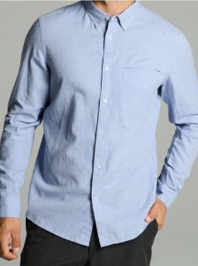 Bawełniana koszula slim fit - błękitny