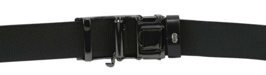 Pasek Męski z Automatyczną Klamrą - VICTORIO - Skórzany - Czarny