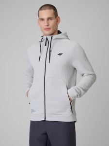 4F Bluza treningowa regular z kapturem męska - biała XL